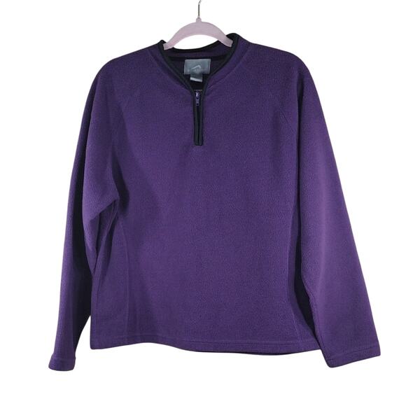 Polar Edge Vintage 90s Winter Fleece Outdoor Ski Insulated Purple Zip Up Sweater - Picture 1 of 8